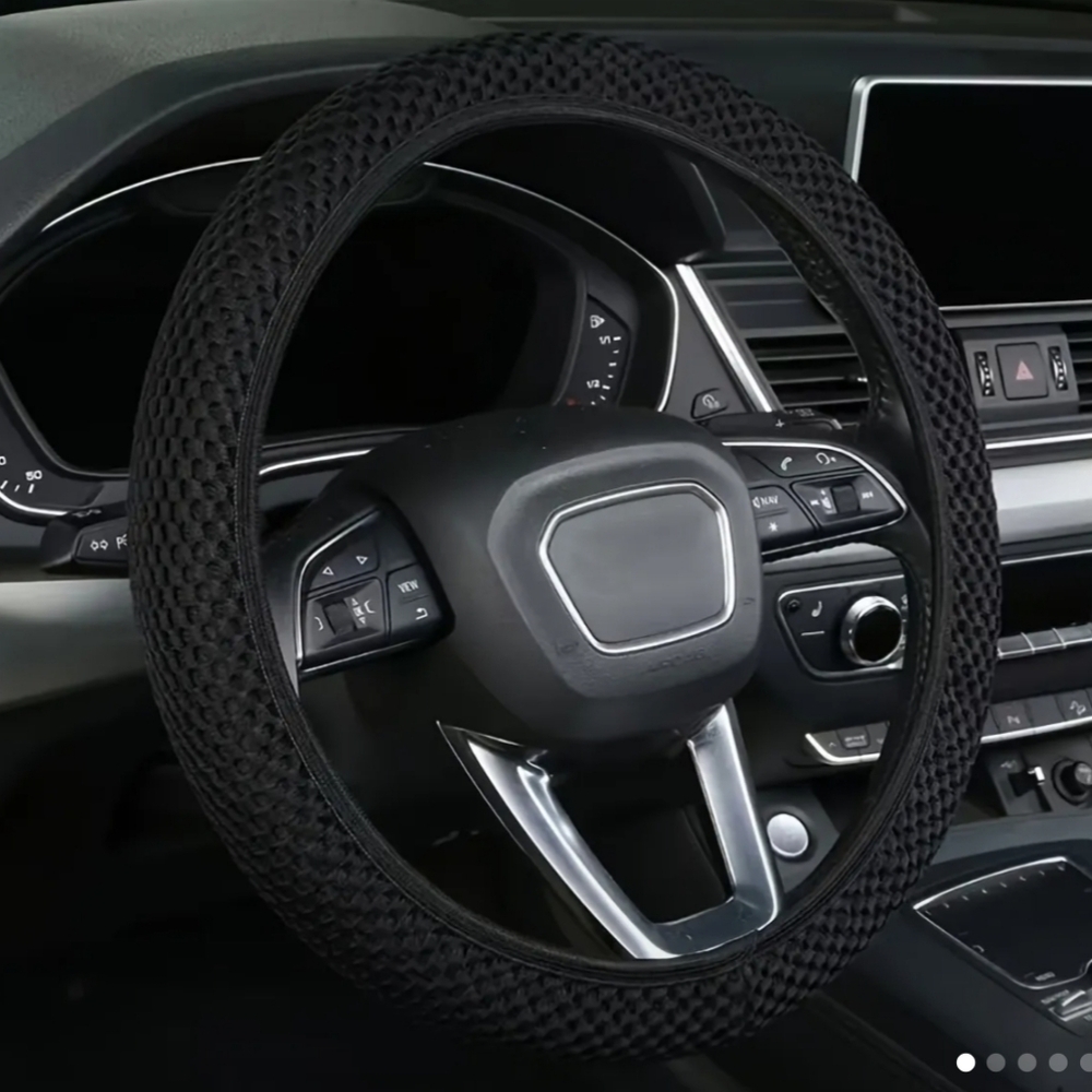 Black Steering Wheel Cover. New